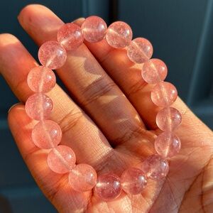 High Quality Strawberry Quartz Crystal Bracelet 12mm